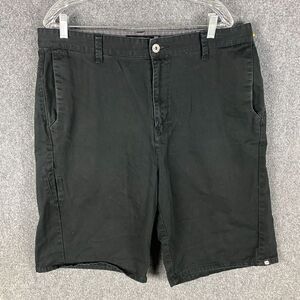 Split Shorts Men's‎ 36 Black Casual 100% Cotton Adults Zipper Fly